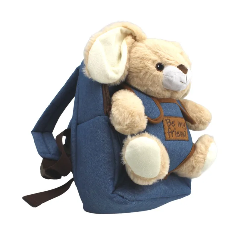 Ghiozdan Grădiniță Perletti Be my friend cu Iepuraș Pluș Detașabil 21cm