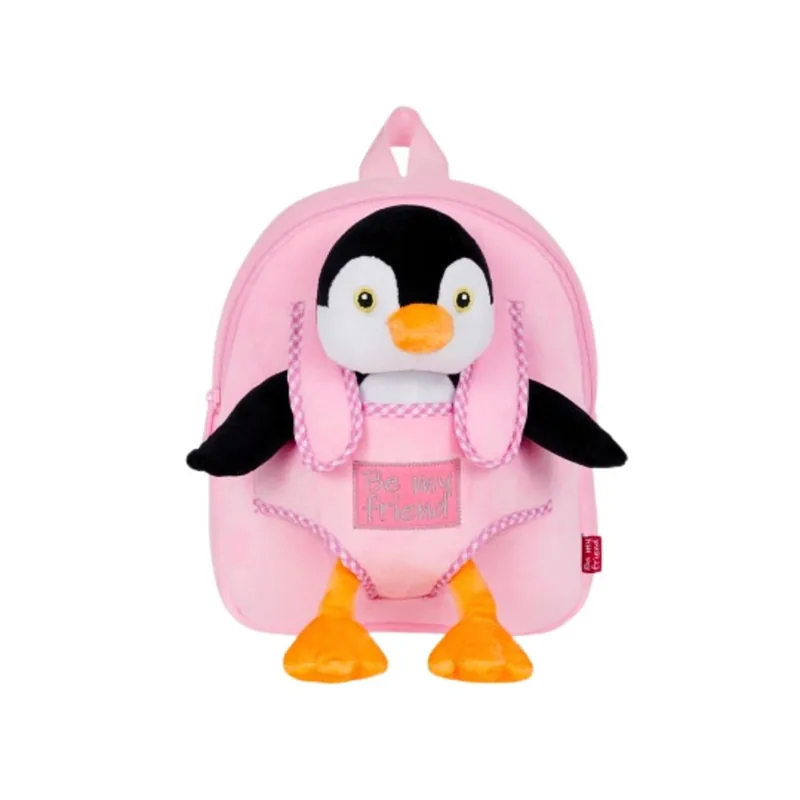 Ghiozdan Gradinita Perletti Pinguinul Peggie 27cm Roz
