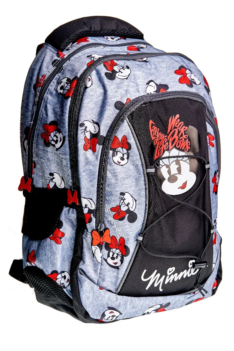 Ghiozdan Litera Minnie Gimnaziu 3 Compartimente 45x30x16cm