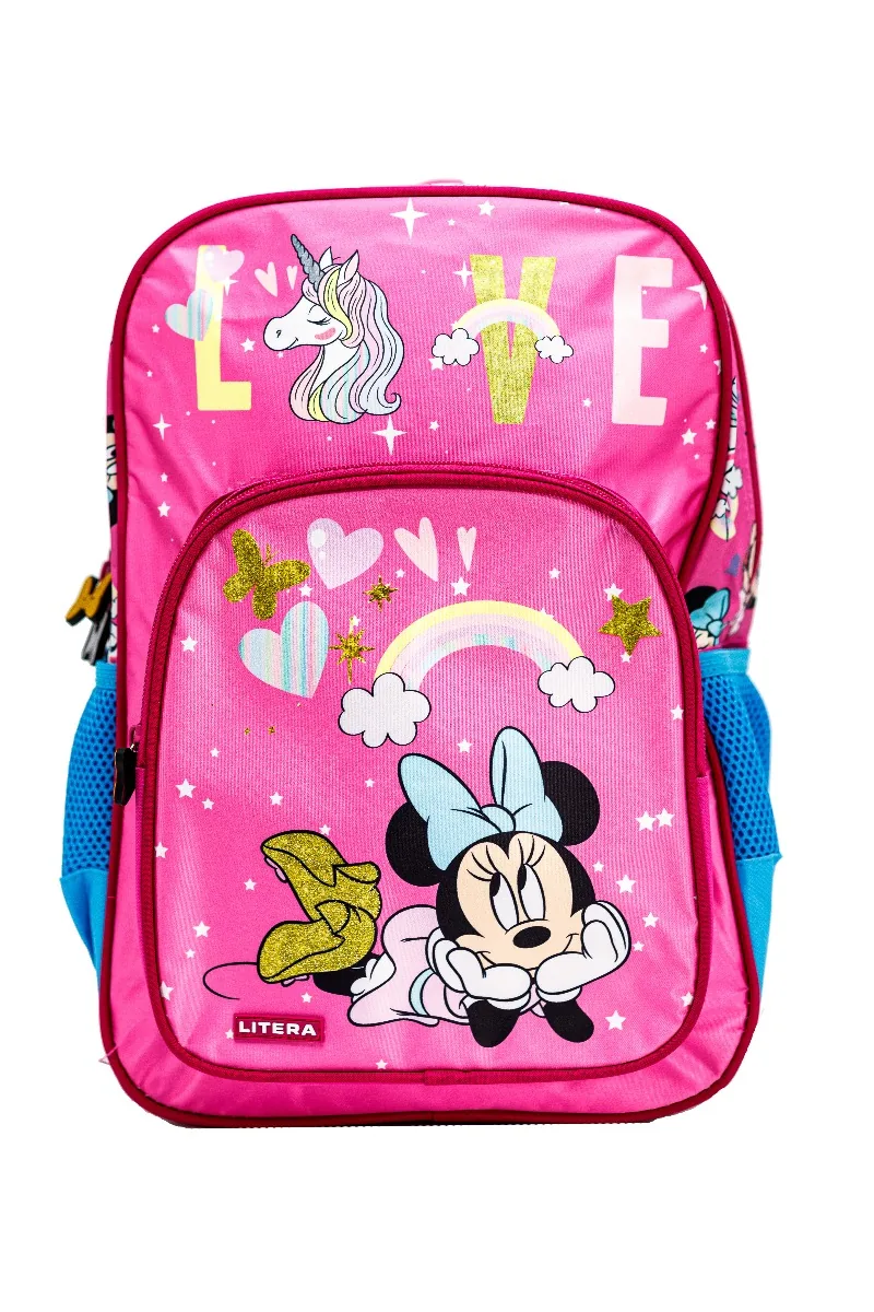 Ghiozdan Litera Minnie Mouse Primar 1 Compartiment 38x27x12cm