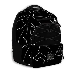 Ghiozdan Mitama 32L 43x32x22cm 3 Compartimente Alb Negru