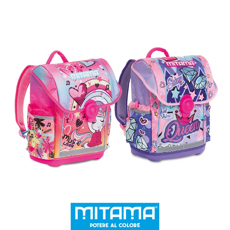 Ghiozdan Mitama Ergonomic Compartimente Rigide Fete 26x18x38cm