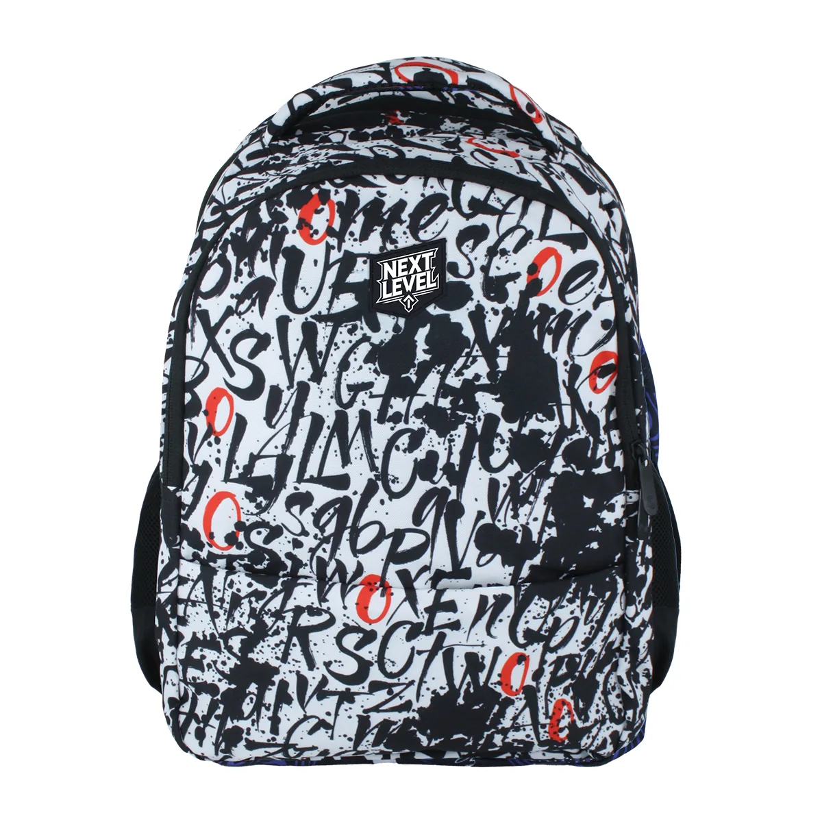 Ghiozdan Next Level 2 Compartimente 48x33x20cm Alb Negru
