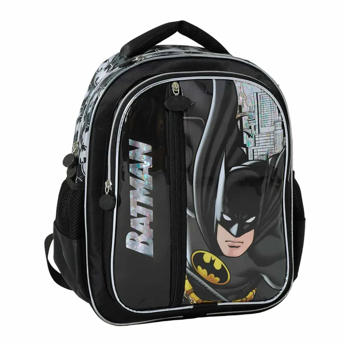 Ghiozdan Obm Batman 3 Compartimente cu Pelerina