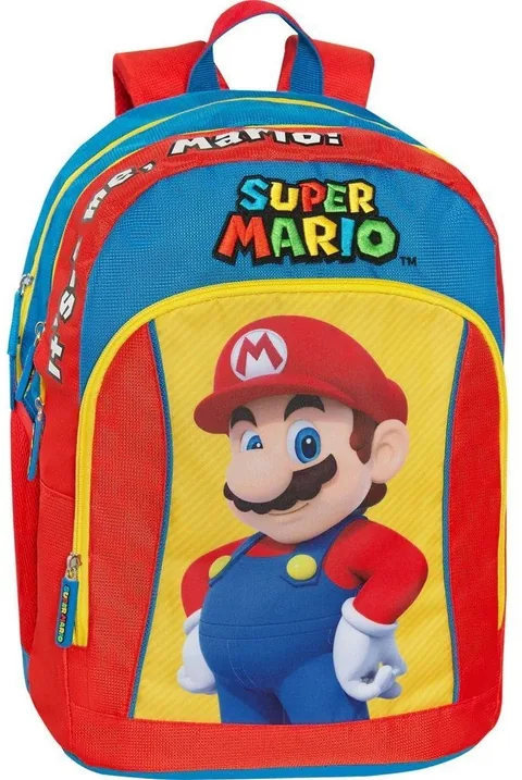 Ghiozdan Panini Super Mario 2 Compartimente Standard Rosu
