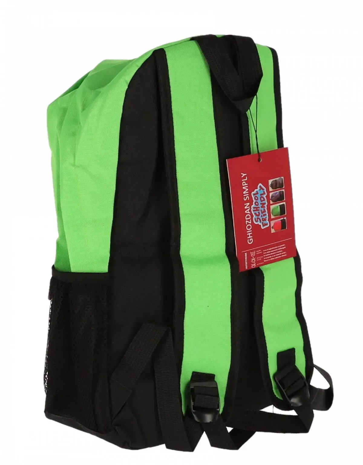 Ghiozdan Pigna Clasele I-IV 42x29x13cm Cu Fermoar Buzunare Laterale Verde - imagine 3