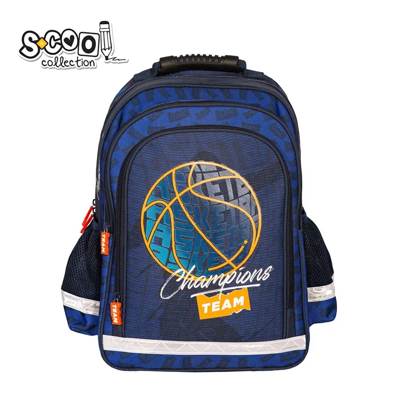 Ghiozdan S-Cool Basketball Fete 40.5x29x13.5cm 15L