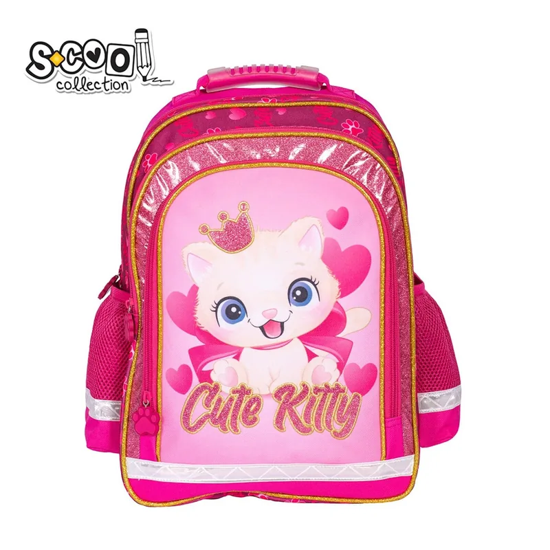 Ghiozdan S-Cool Cute Kitty 15L 40.5x29x13.5cm
