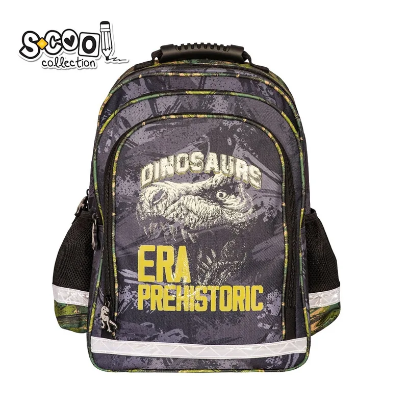 Ghiozdan S-Cool Dino 3 Compartimente 15L Roz