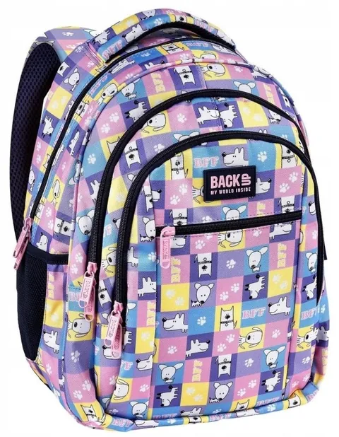 Ghiozdan Școlar BackUp 8 O BFF Dogs 3 Compartimente