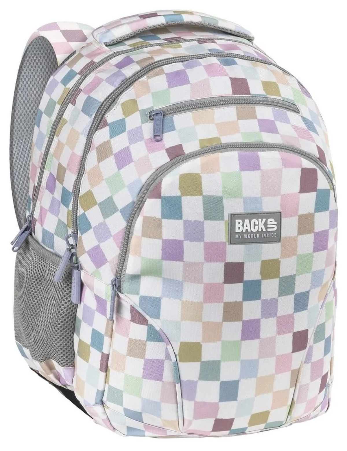 Ghiozdan Școlar BackUp 8 W Pastel Checkered 3 Compartimente