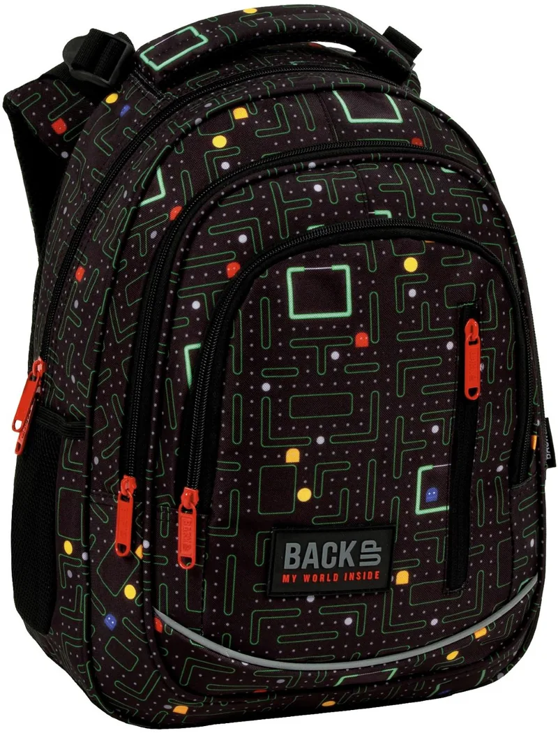 Ghiozdan Școlar BackUp R Pac-Man 3 Compartimente