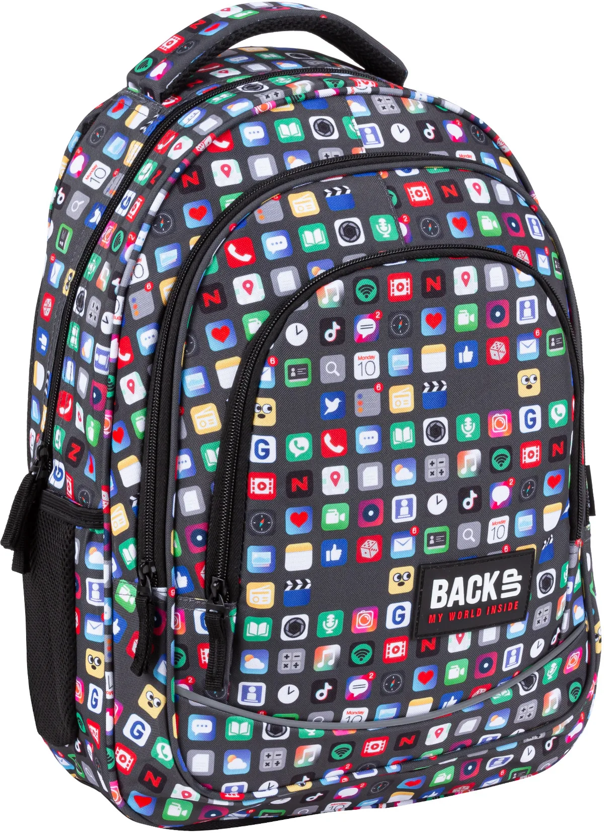 Ghiozdan Școlar BackUp X Icons cu 3 Compartimente