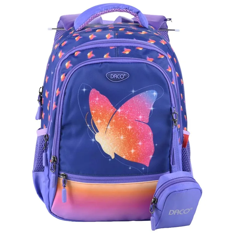 Ghiozdan Scolar Daco GH3021 Fluturas Stralucitor 38x30x17cm