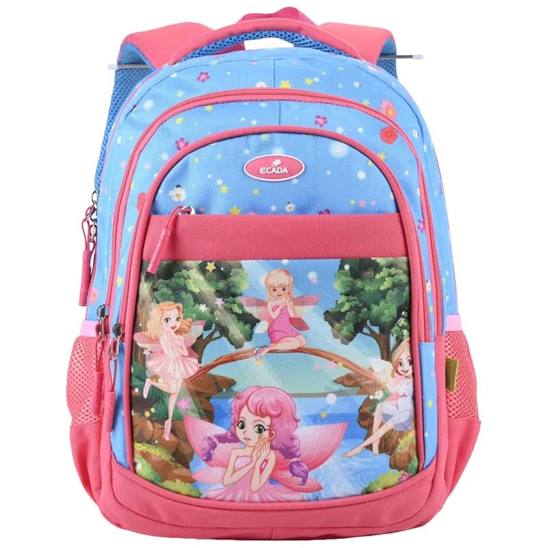 Ghiozdan Scolar Ecada Zane in Padure 4 Compartimente 41x31x16cm