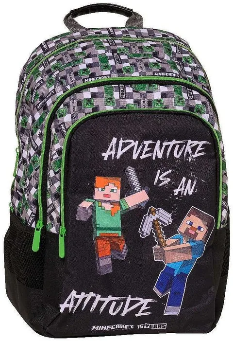 Ghiozdan Școlar Graffiti Minecraft Cu Penar