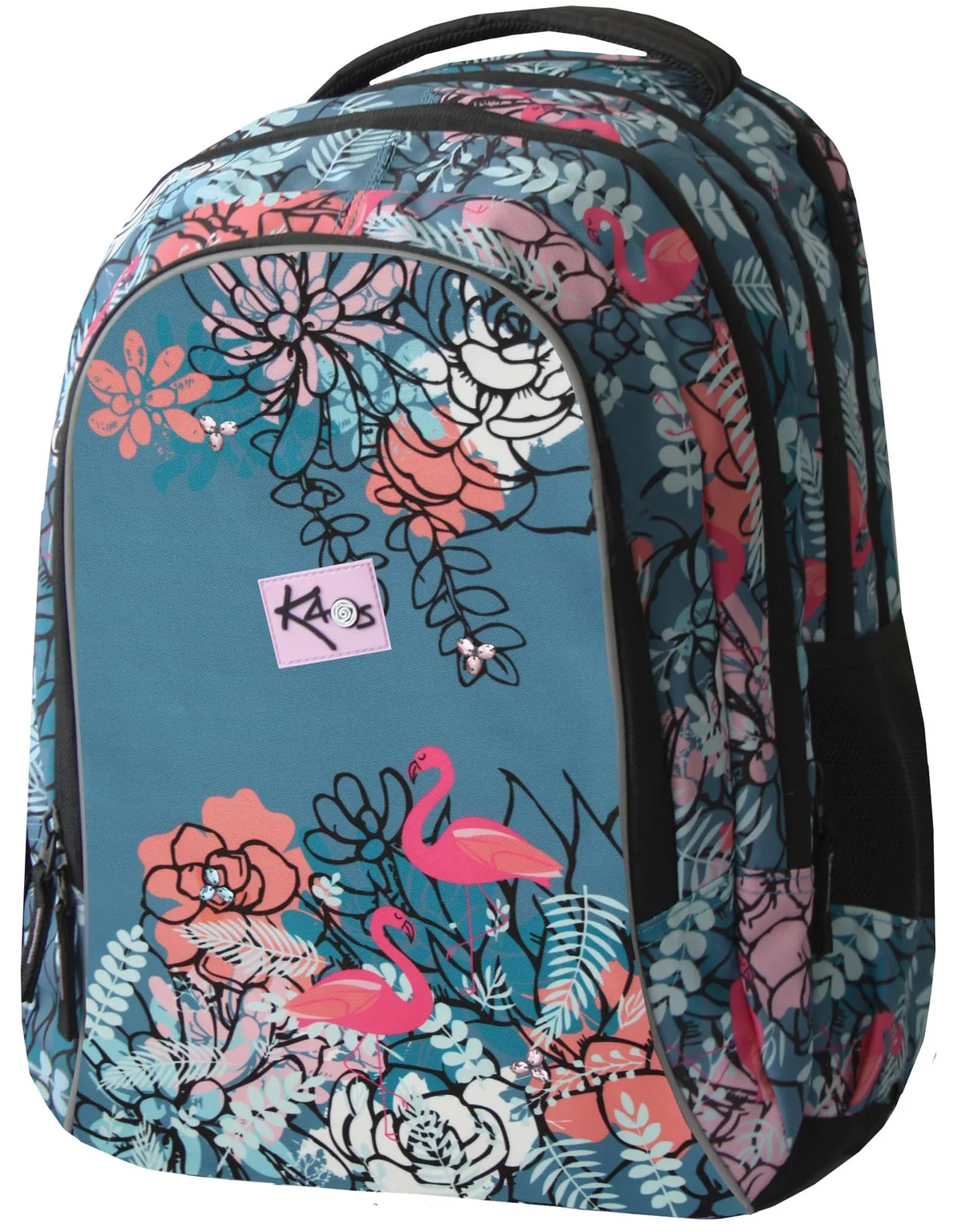 Ghiozdan Școlar Kaos 2 în 1 4 Compartimente Flamingo