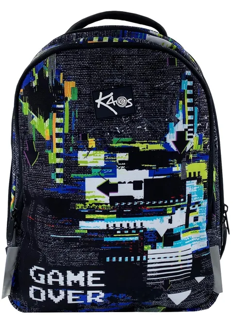 Ghiozdan Scolar Kaos 2 in 1 Game Over 4 Compartimente