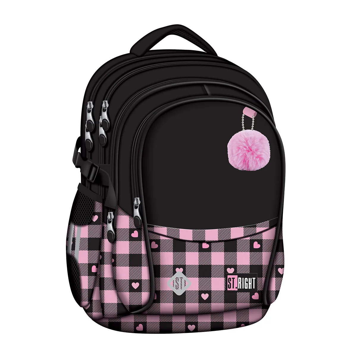 Ghiozdan Scolar Majewski ST Right Pink Checkered