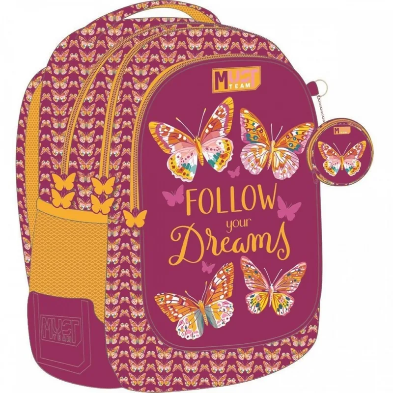 Ghiozdan Școlar Must Follow Your Dreams 3 Compartimente