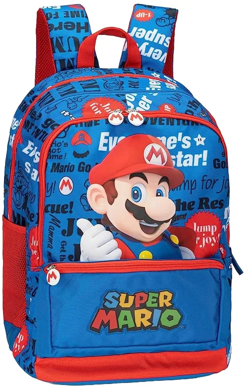 Ghiozdan Școlar Panini Super Mario Albastru 2 Compartimente