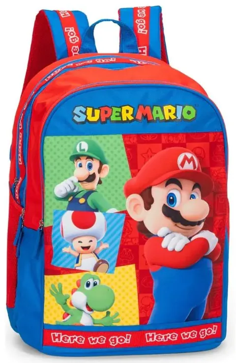 Ghiozdan Scolar Panini Super Mario Rosu Albastru