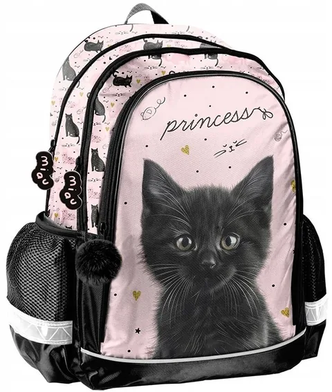 Ghiozdan Scolar Paso Black Cat 3 Compartimente