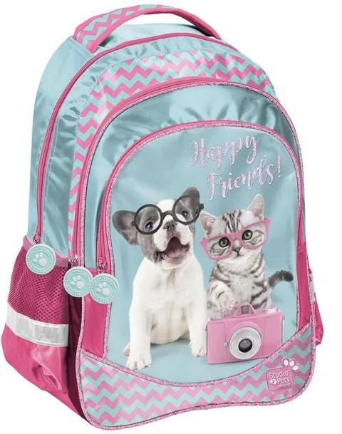 Ghiozdan Școlar Paso Studio Pets Happy Friends 3 Compartimente