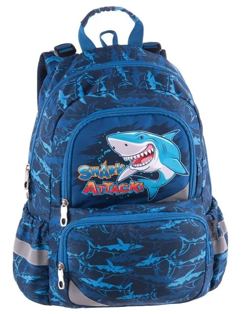 Ghiozdan Școlar Pulse Anatomic Shark Attack 3 Compartimente
