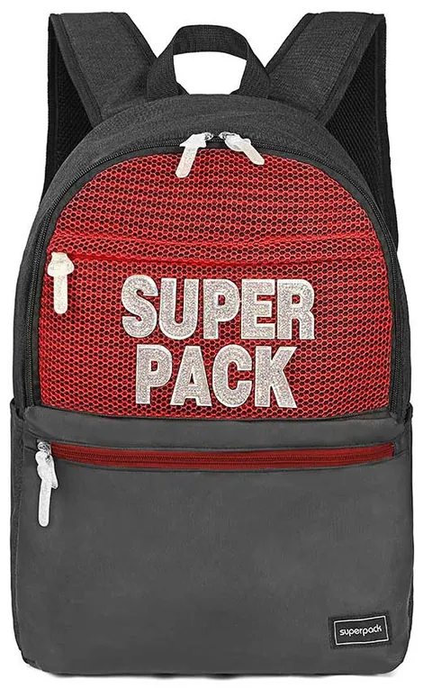Ghiozdan Scolar S. Cool Super Pack 1 Compartiment Rosu si Negru