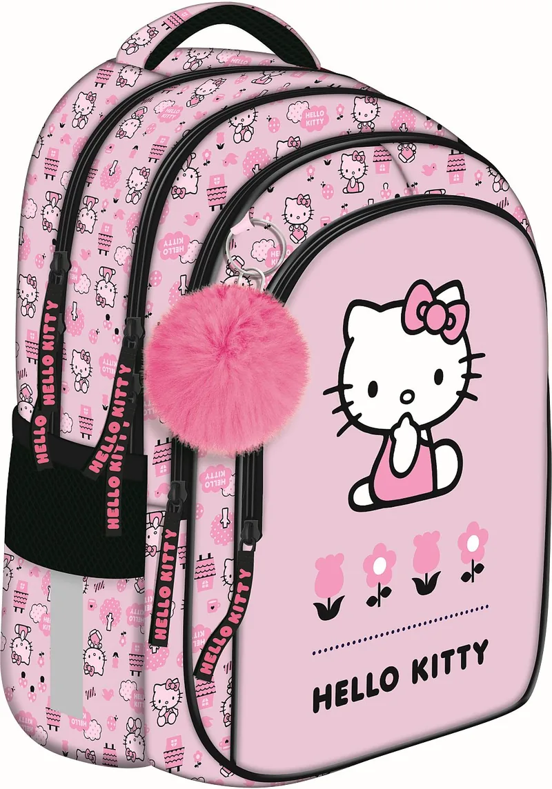 Ghiozdan Școlar St. Majewski Hello Kitty Roz 4 Compartimente