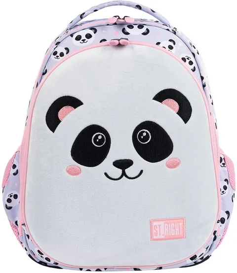 Ghiozdan Scolar St. Right Grey Panda 1 Compartiment