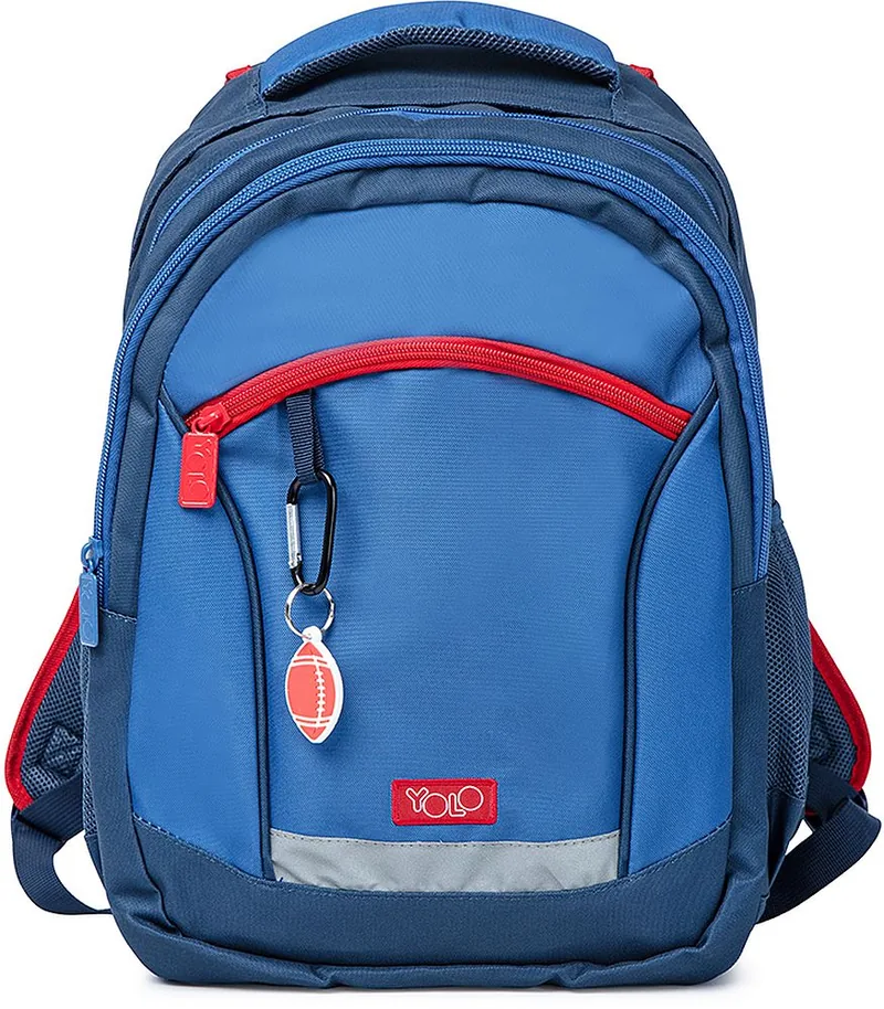 Ghiozdan Scolar YOLO Color Block Blue 2 in 1
