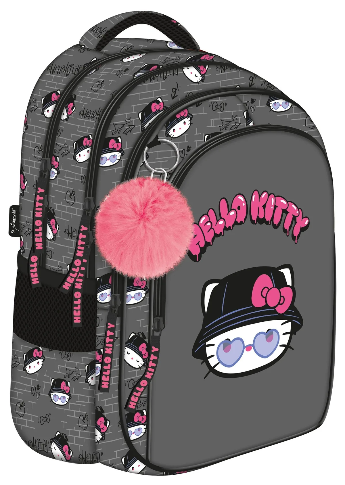 Ghiozdan St. Majewski Hello Kitty 22L 4 Compartimente Gri