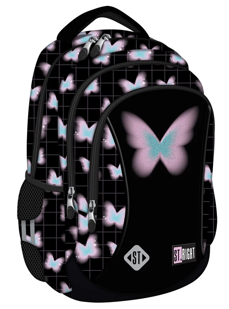 Ghiozdan St Majewski St.Right 39cm 3 Compartimente Pastel Butterfly