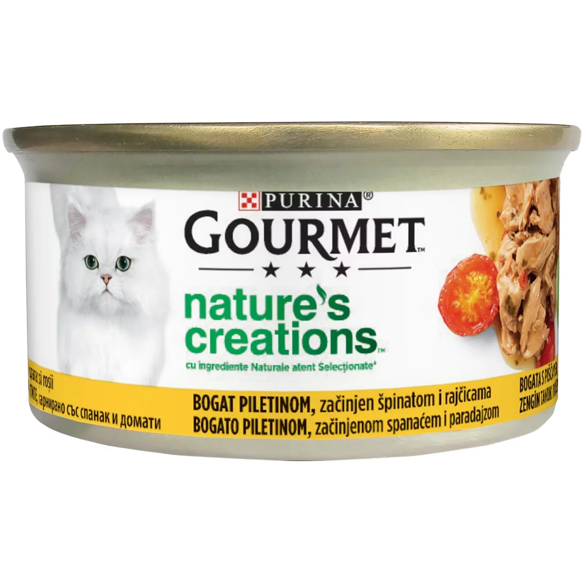 Hrana Umeda pentru Pisici Gourmet Nature's Creations File Pui si Spanac 85g