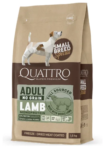 Hrana Uscata pentru Caini Quattro Small Breed No Grain Adult Miel 7kg