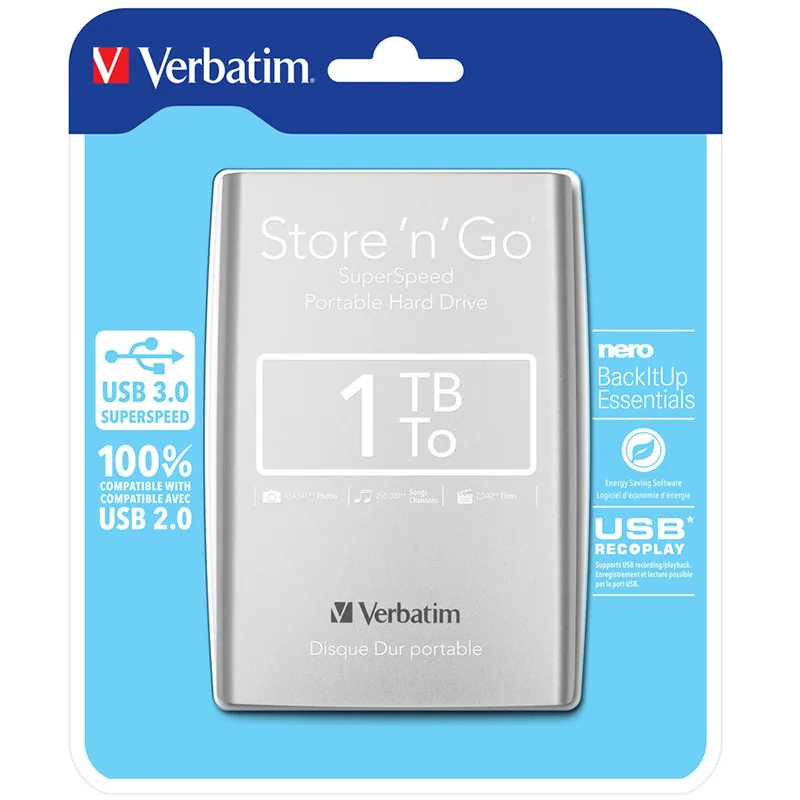 Verbatim Store'n'Go 1TB Argintiu