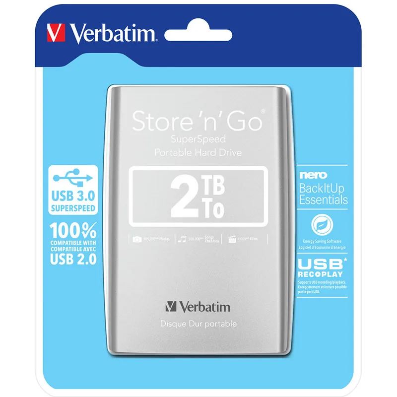 Verbatim Store'n'Go 2TB 2.5inch Argintiu
