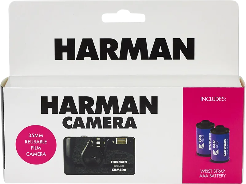 Harman 35mm Camera Kit Negru Set 2 Filme Kentmere Pan 400 - imagine 3