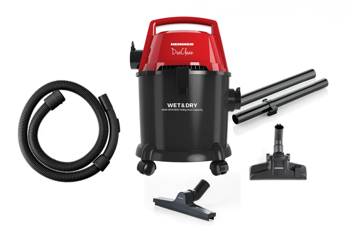 Heinner DuoClean HVC-MWD1400P-BK 15l 1400W Sac Textil 3l Negru Rosu