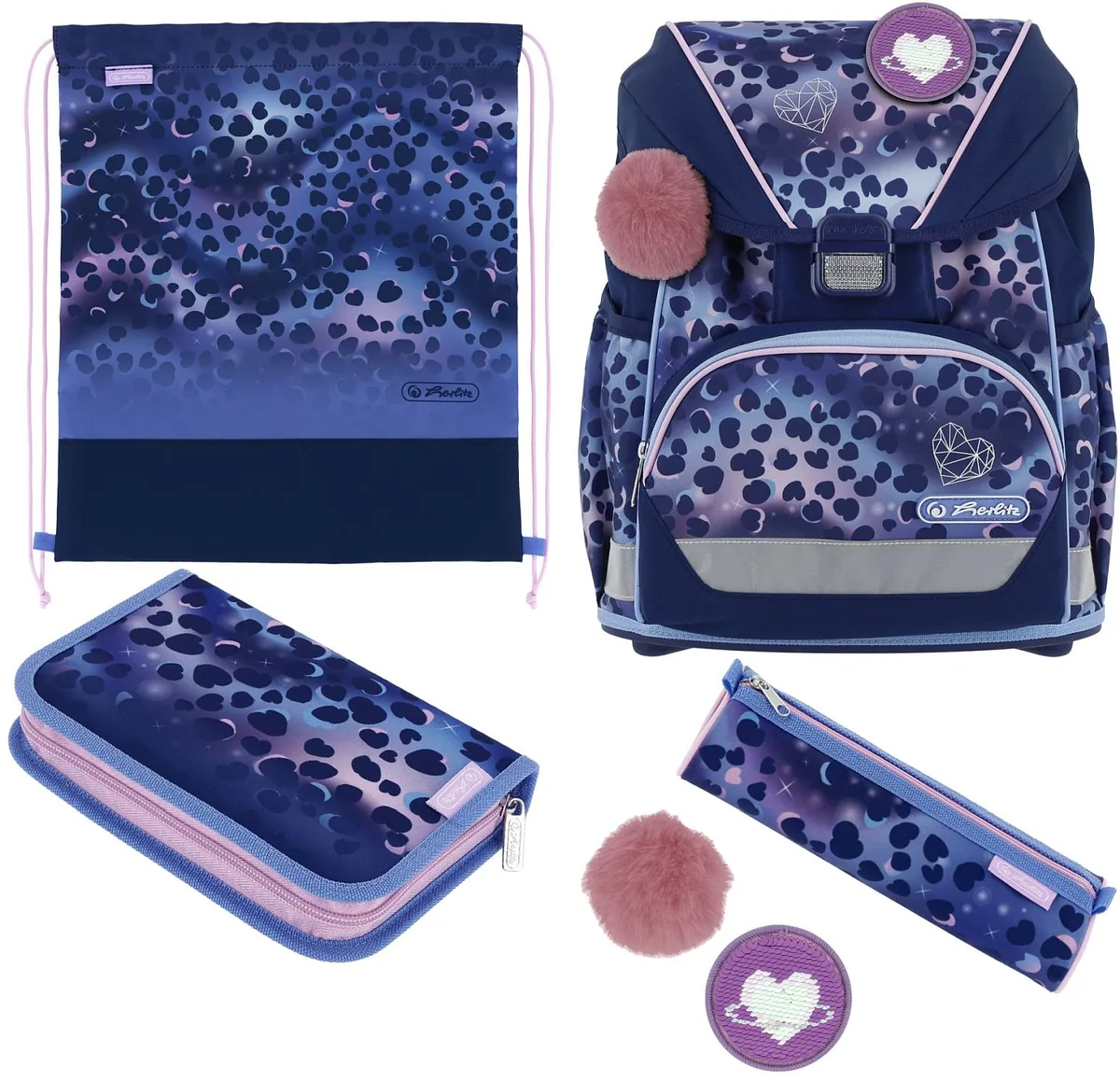 Herlitz UltraLight XL Plus Wild Cat Set Școlar 4 Piese