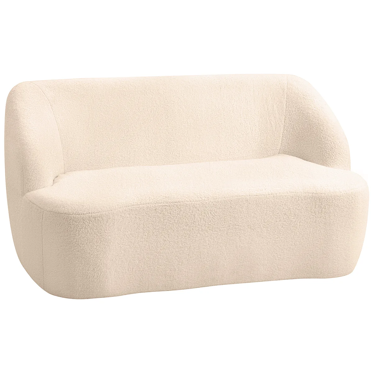 HOMCOM Canapea 2 Locuri Tesatura Boucle Bej 142cm