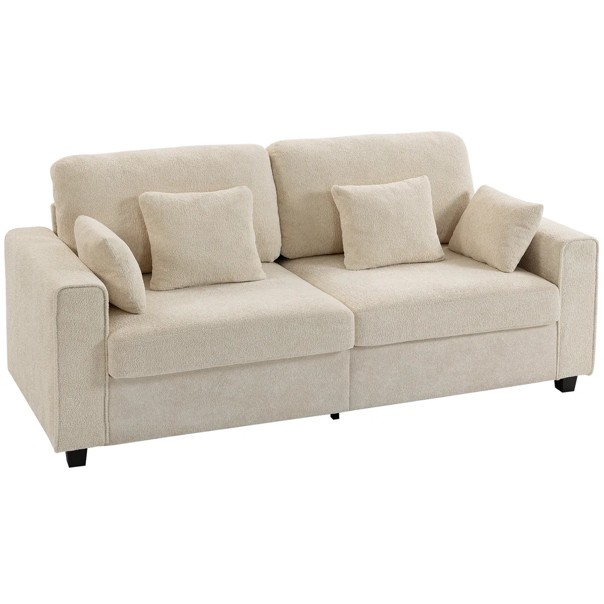 HOMCOM Canapea 3 Locuri Bej Raindrop