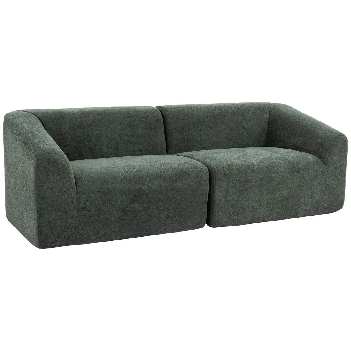 HOMCOM Canapea 3 Locuri Chenille 225cm Verde Inchis