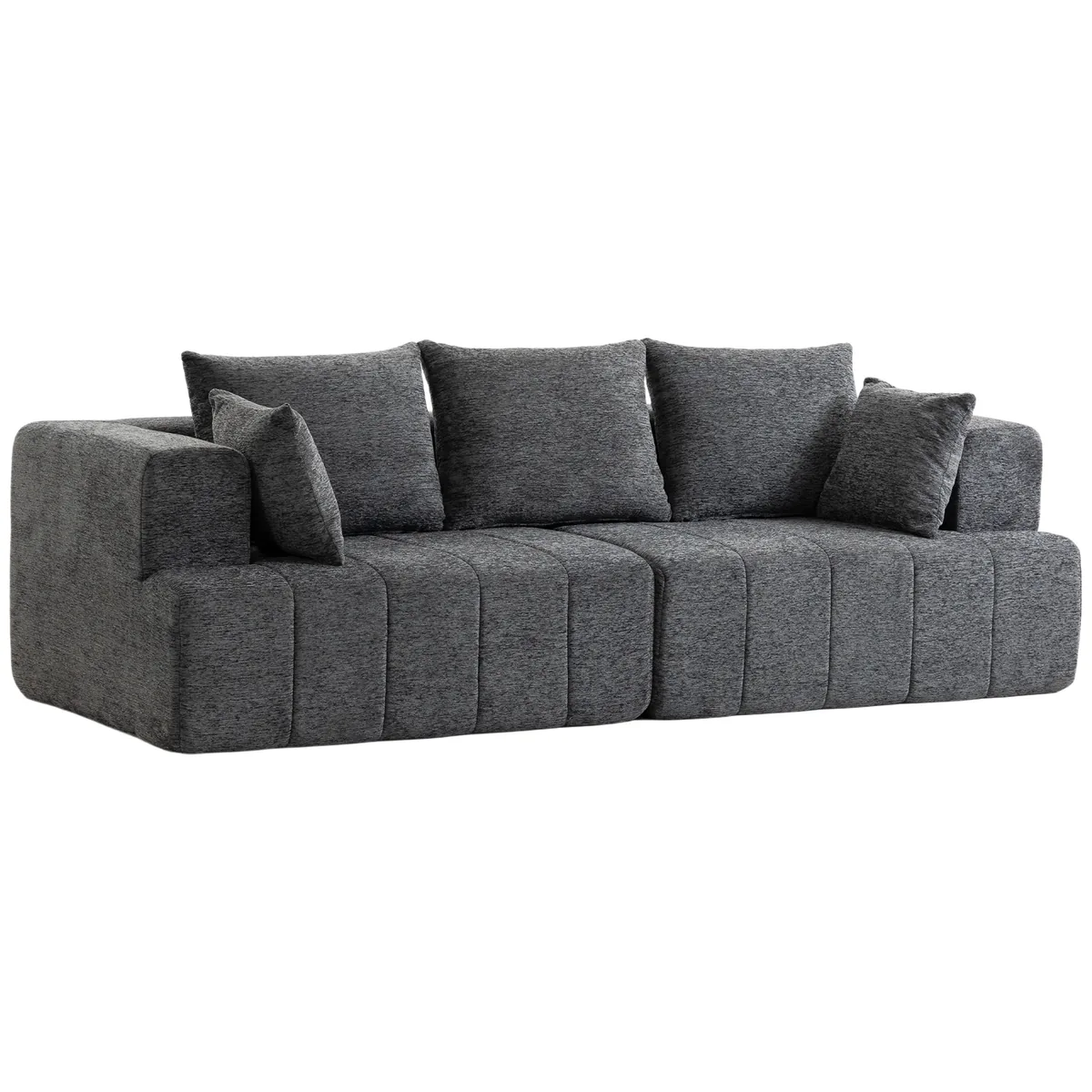 HOMCOM Canapea 3 Locuri Chenille 248cm Gri