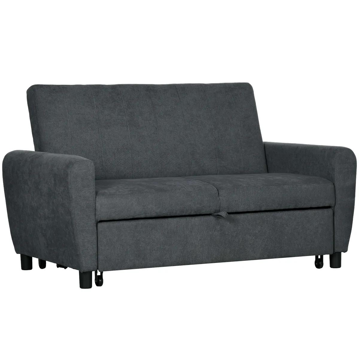 Homcom Canapea Pat 2 Locuri 2 Perne Spatar Reglabil 3 Nivele 148x87x88cm Gri