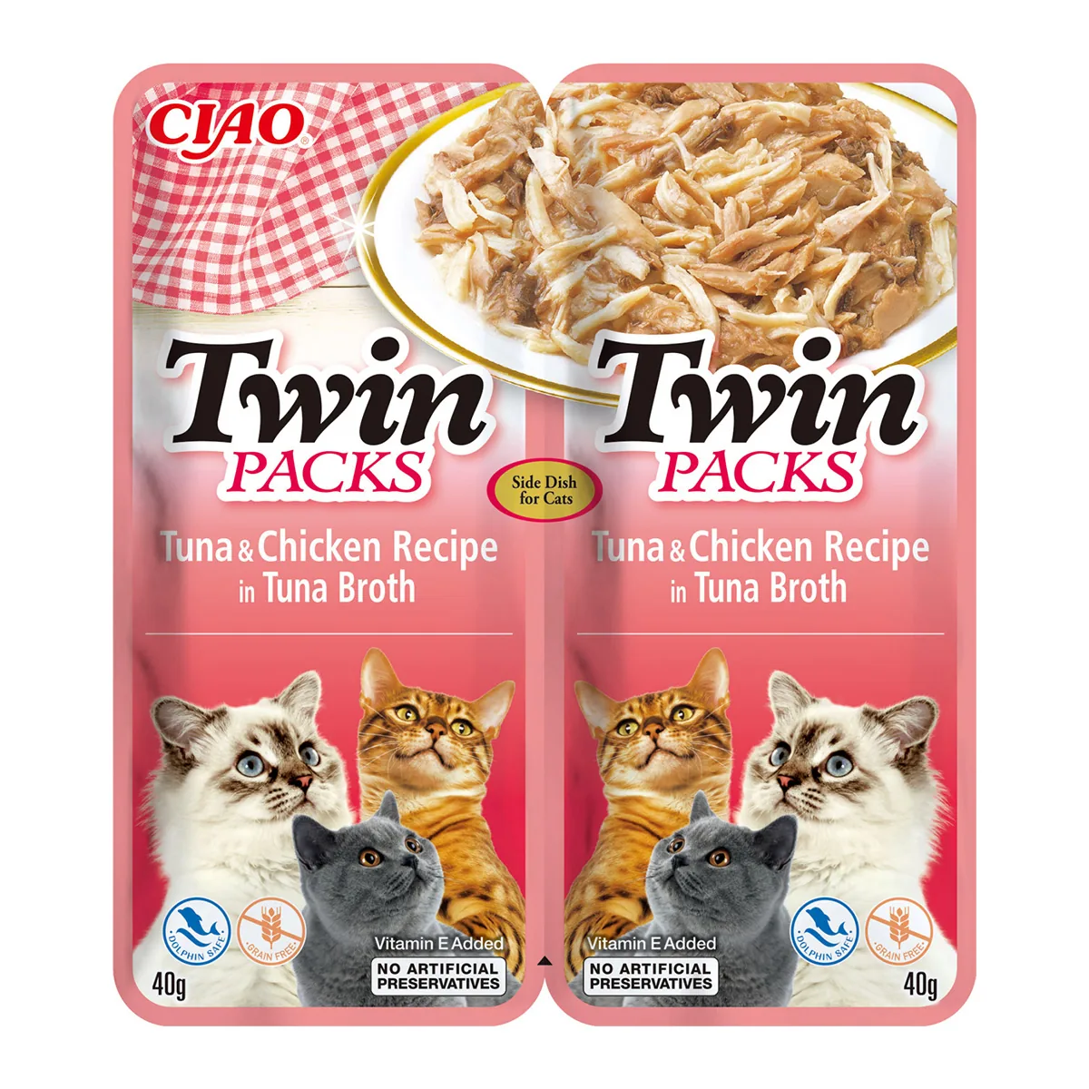 Hrana pentru Pisici Inaba Ciao Cat Twin Ton cu Pui in Supa de Ton 80g