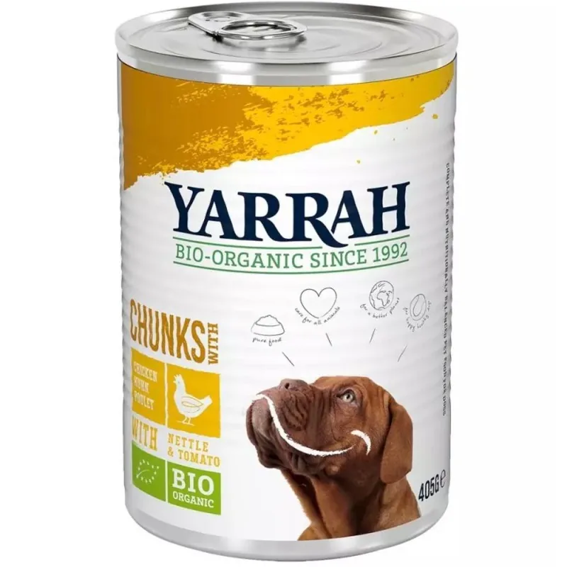 Hrana Umeda pentru Caini Yarrah Bio Bucati de Pui in Sos 405g