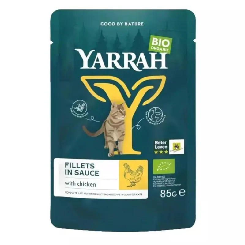 Hrana Umeda Bio pentru Pisici Yarrah File de Pui in Sos 85g